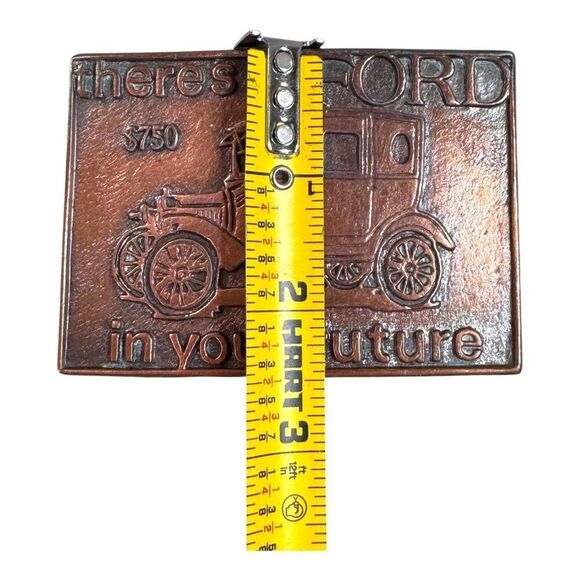 Vintage Ford Model T Belt Buckle There is a Ford in your Future Bronze Tone Love - Picture 5 of 5